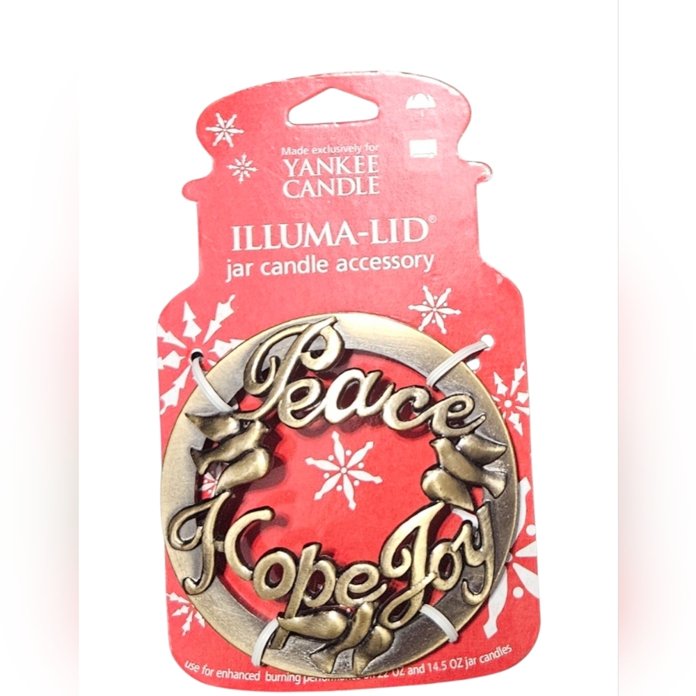 NEW 2007 Yankee Candle Illume-Lid Christmas Peace Hope Joy Candle Jar Topper